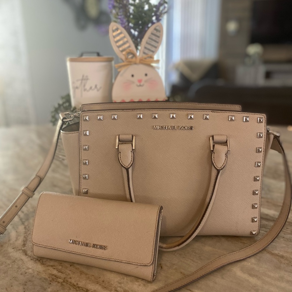 Michael Kors Selma Studded Bag and Wallet Set